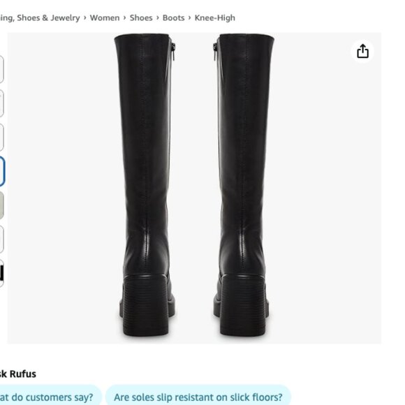 SOVANYOU Black Leather Boots Platform NEW IN BOX - Picture 4 of 5